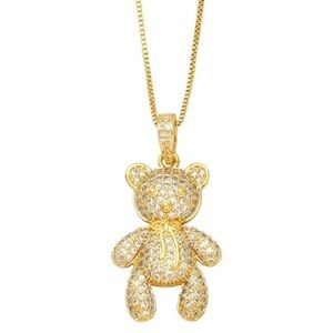 Teddy Bear Charm 18K Plated Necklace